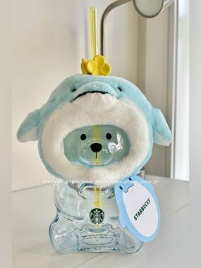 Starbucks Korea Exclusive Dolphin Bearista Glass Cold Cup 20oz
